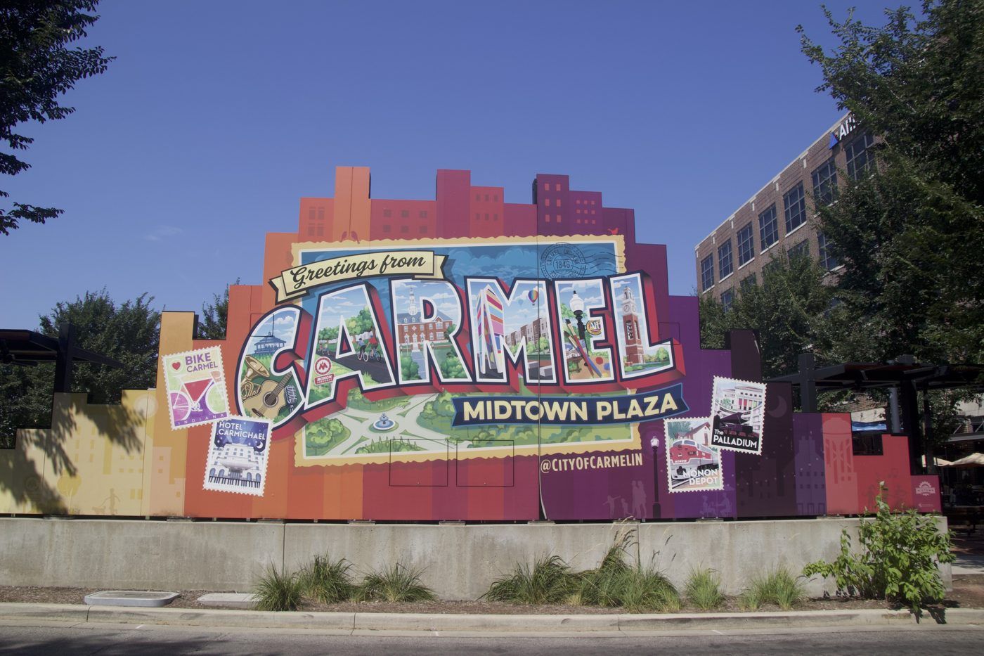 The CARMEL mural at Midtown Plaza
