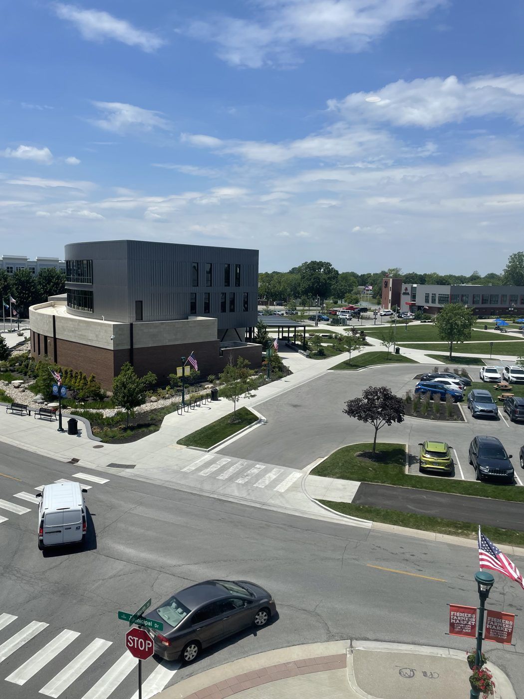 Downtown Fishers from above