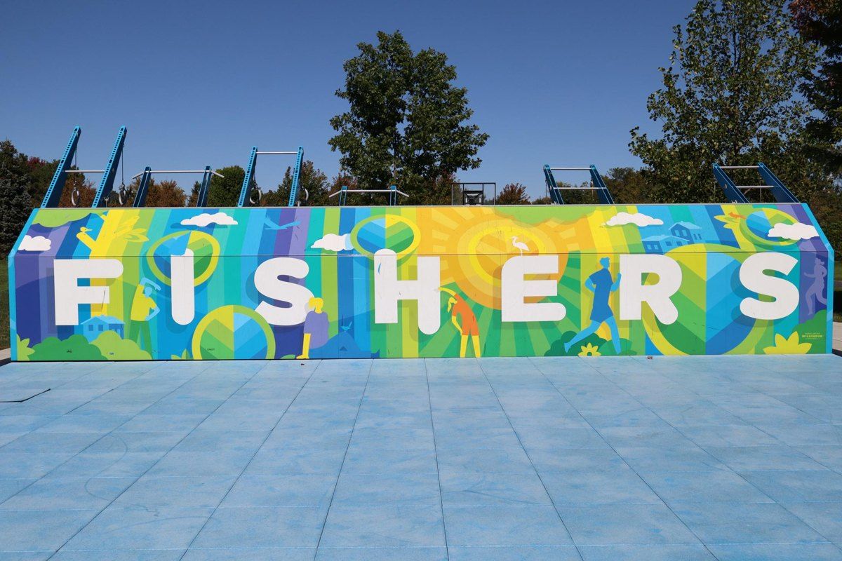 The FISHERS mural at Brooks School Park
